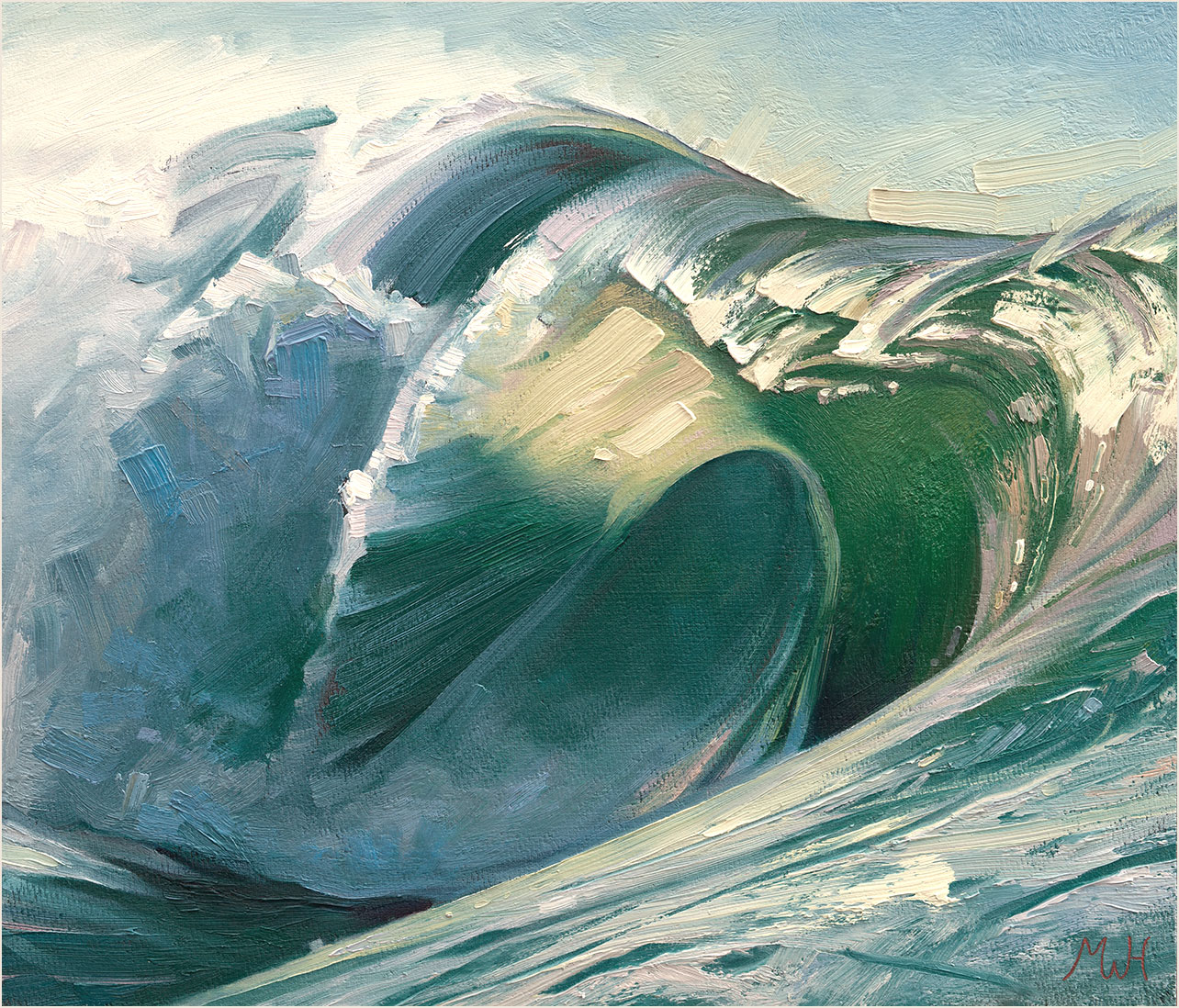 Looking into the barrel of a powerful tubular wave near Teahupoo.